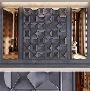 Decorative volumetric wall panel mid century modern